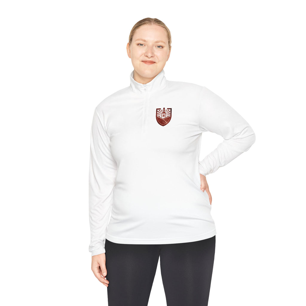 Harvest Moon Winery & Farms Quarter-Zip Pullover — Red Shield Chest Emblem