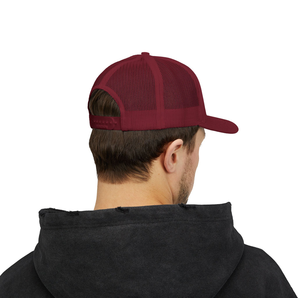 Trucker Cap — Vintage Crest Patch Snapback Hat