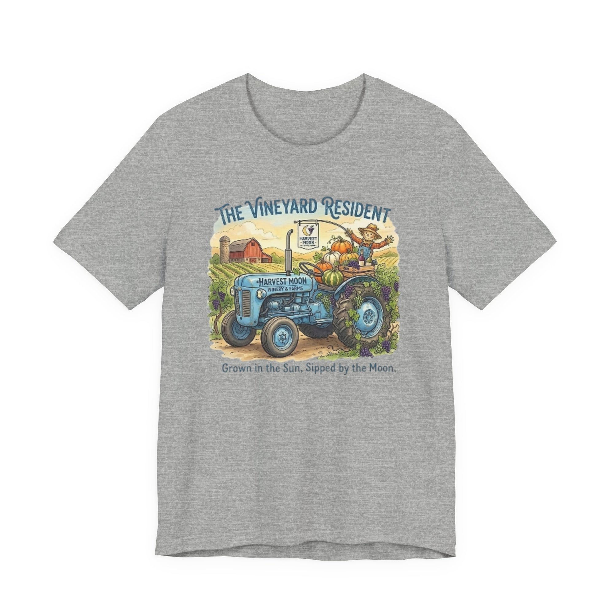 Vineyard Resident Tee — 'Grown in the Sun, Sipped by the Moon' Tractor T-Shirt