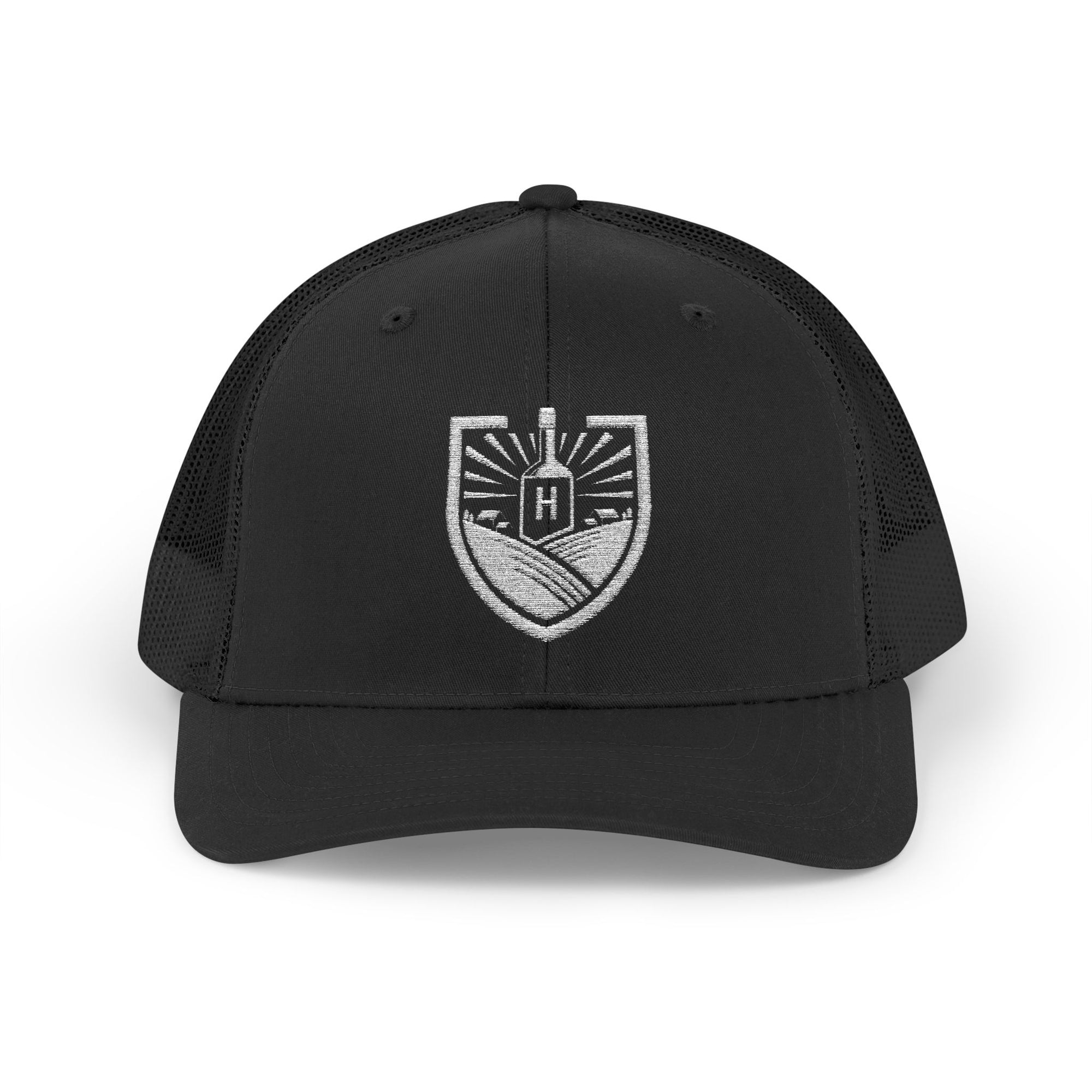 Trucker Cap — Vintage Crest Patch Snapback Hat