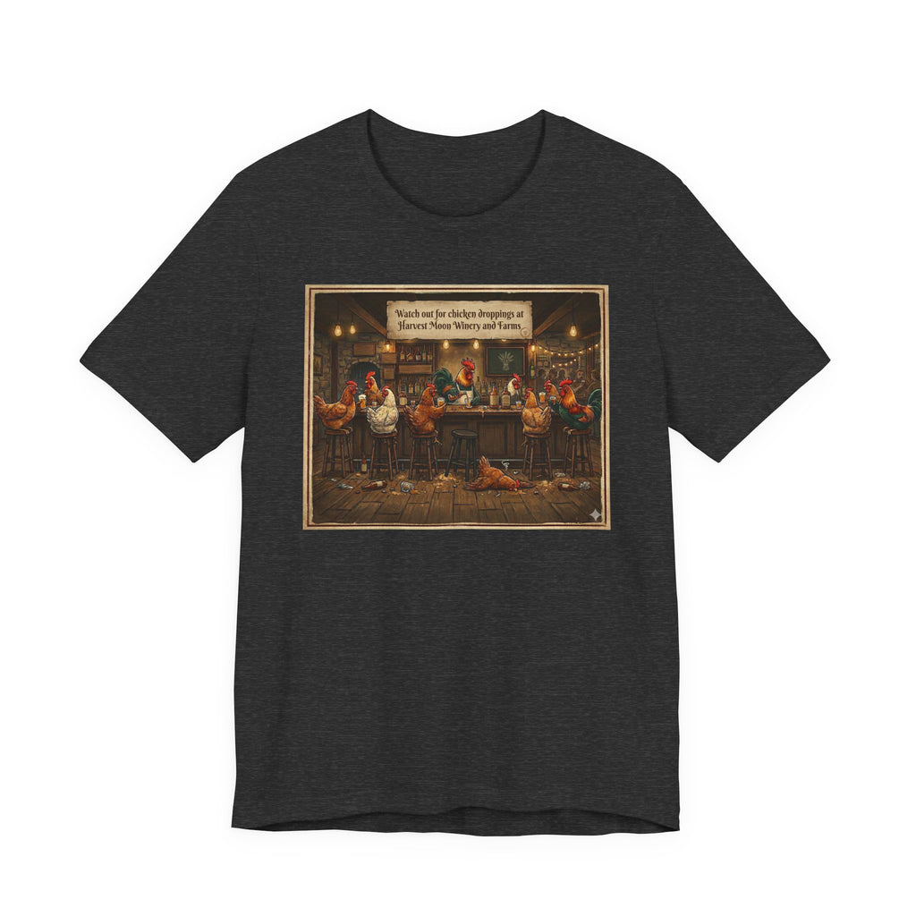 Chicken Droppings -  Pub Scene Tee —  Retro Bar Graphic T-Shirt