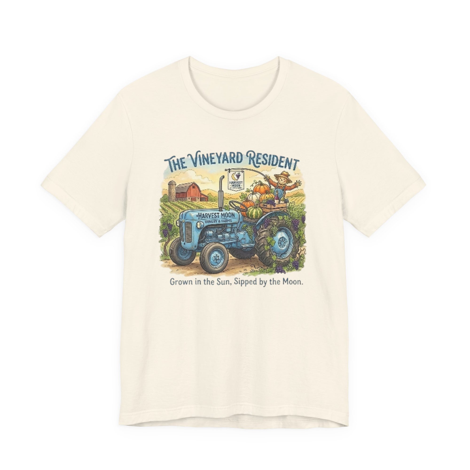 Vineyard Resident Tee — 'Grown in the Sun, Sipped by the Moon' Tractor T-Shirt