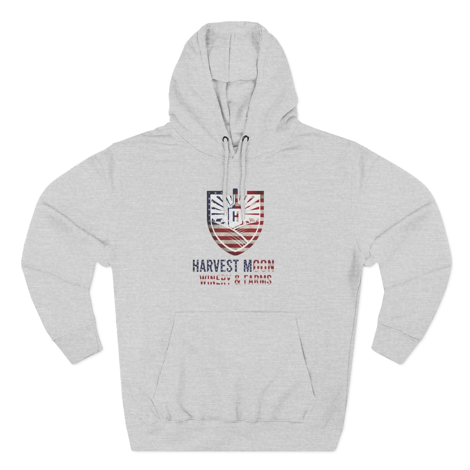 Harvest Moon Farm Logo Hoodie — Americana Shield Graphic Pullover