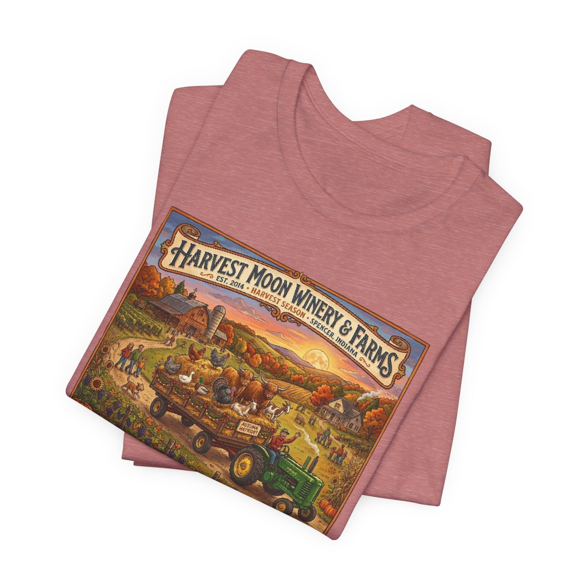Harvest Season Hay Ride - Harvest Moon Winery & Farms Vintage Farm T-Shirt