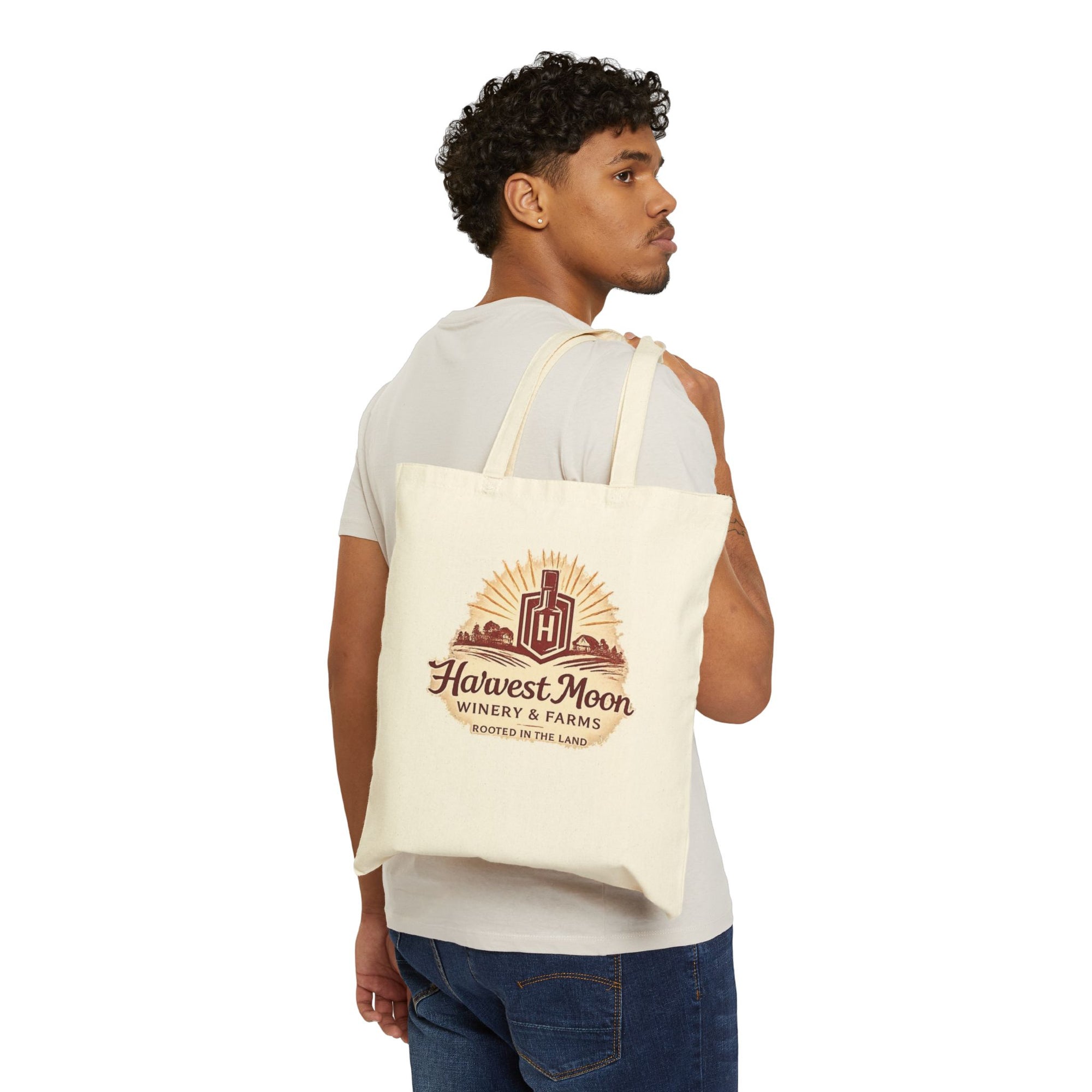 Tote Bag — Harvest Moon Winery & Farms Logo Cotton Canvas Market Tote