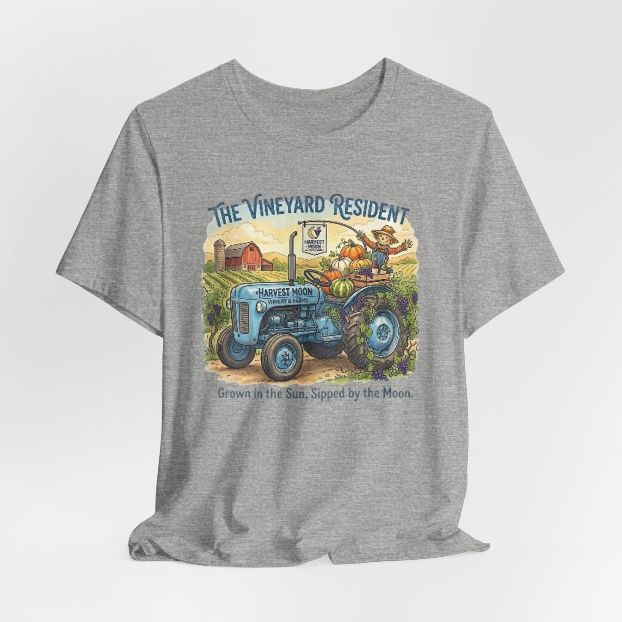 Vineyard Resident Tee — 'Grown in the Sun, Sipped by the Moon' Tractor T-Shirt