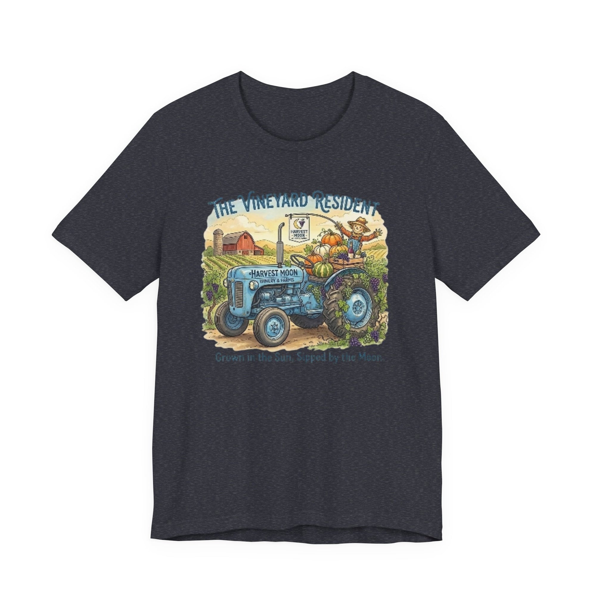 Vineyard Resident Tee — 'Grown in the Sun, Sipped by the Moon' Tractor T-Shirt