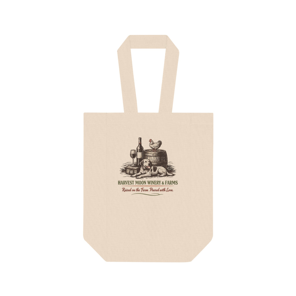 Double Wine Tote Bag — Harvest Moon Winery Picnic Wine Bottle Carrier