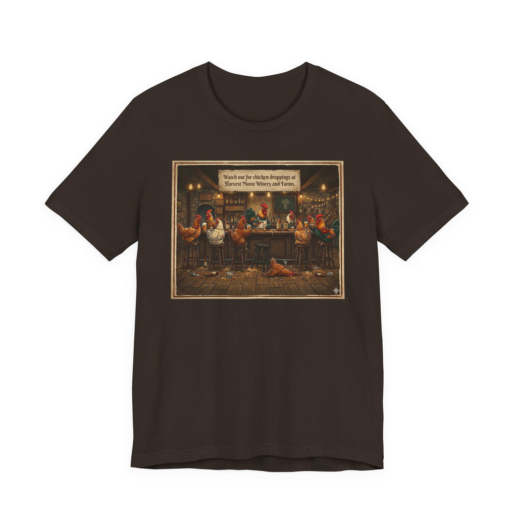 Chicken Droppings -  Pub Scene Tee —  Retro Bar Graphic T-Shirt