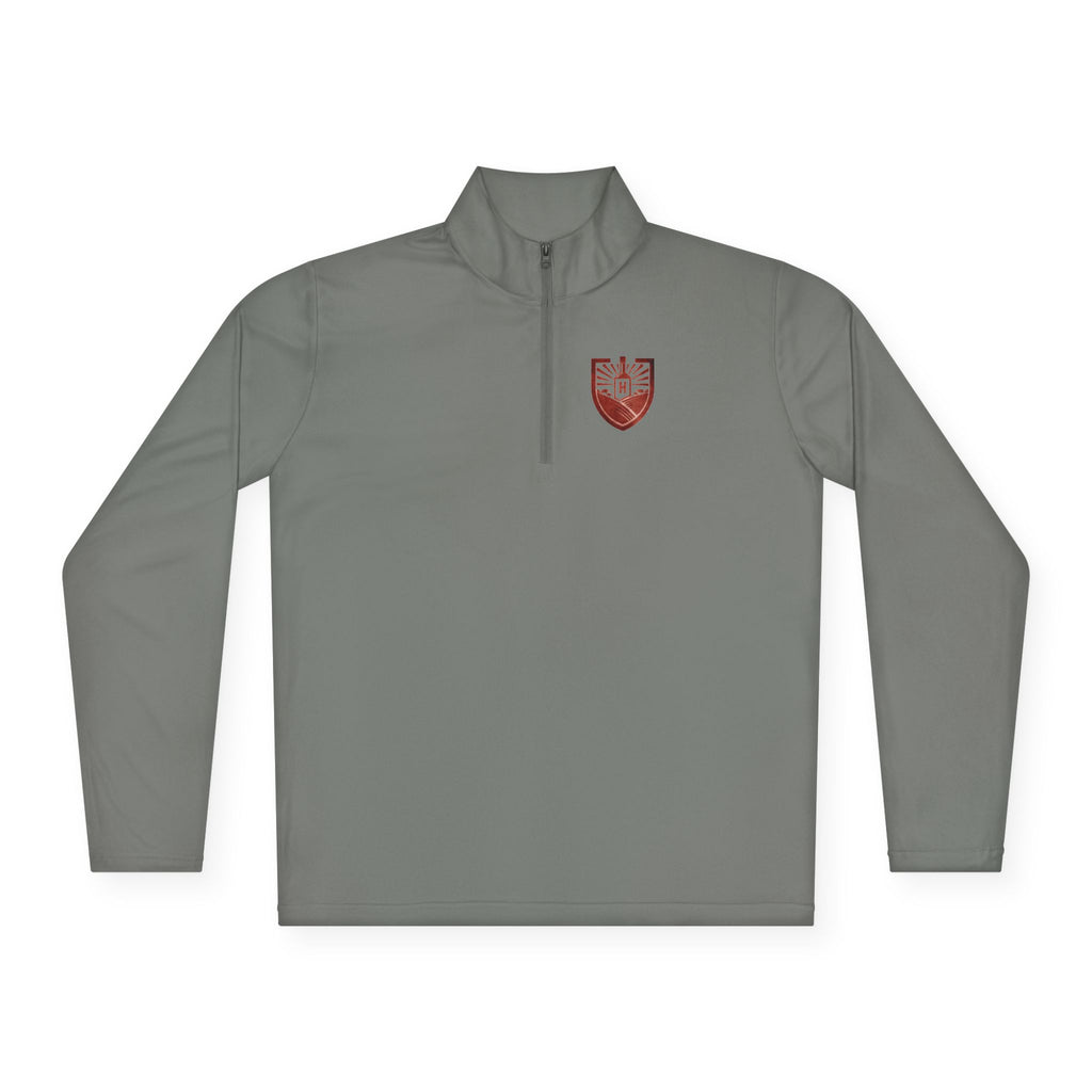 Harvest Moon Winery & Farms Quarter-Zip Pullover — Red Shield Chest Emblem