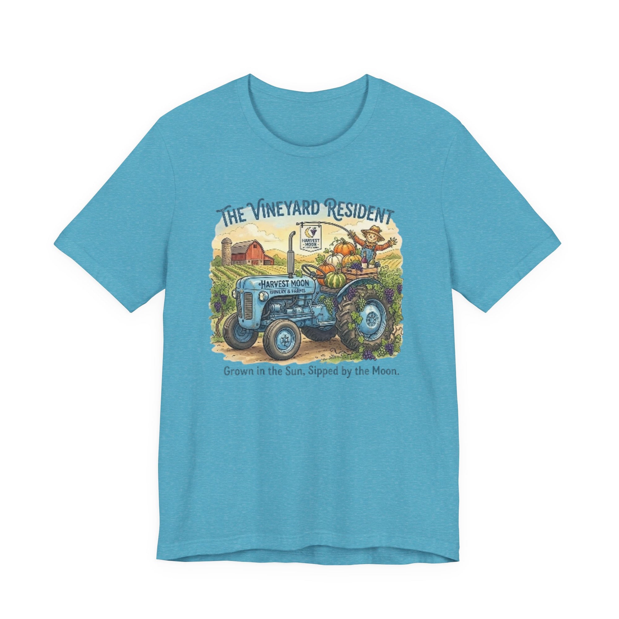 Vineyard Resident Tee — 'Grown in the Sun, Sipped by the Moon' Tractor T-Shirt
