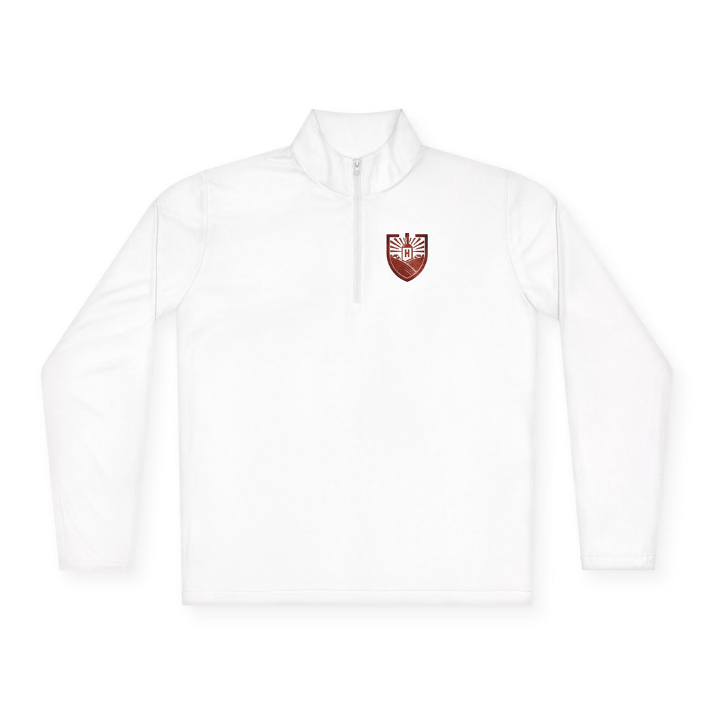 Harvest Moon Winery & Farms Quarter-Zip Pullover — Red Shield Chest Emblem