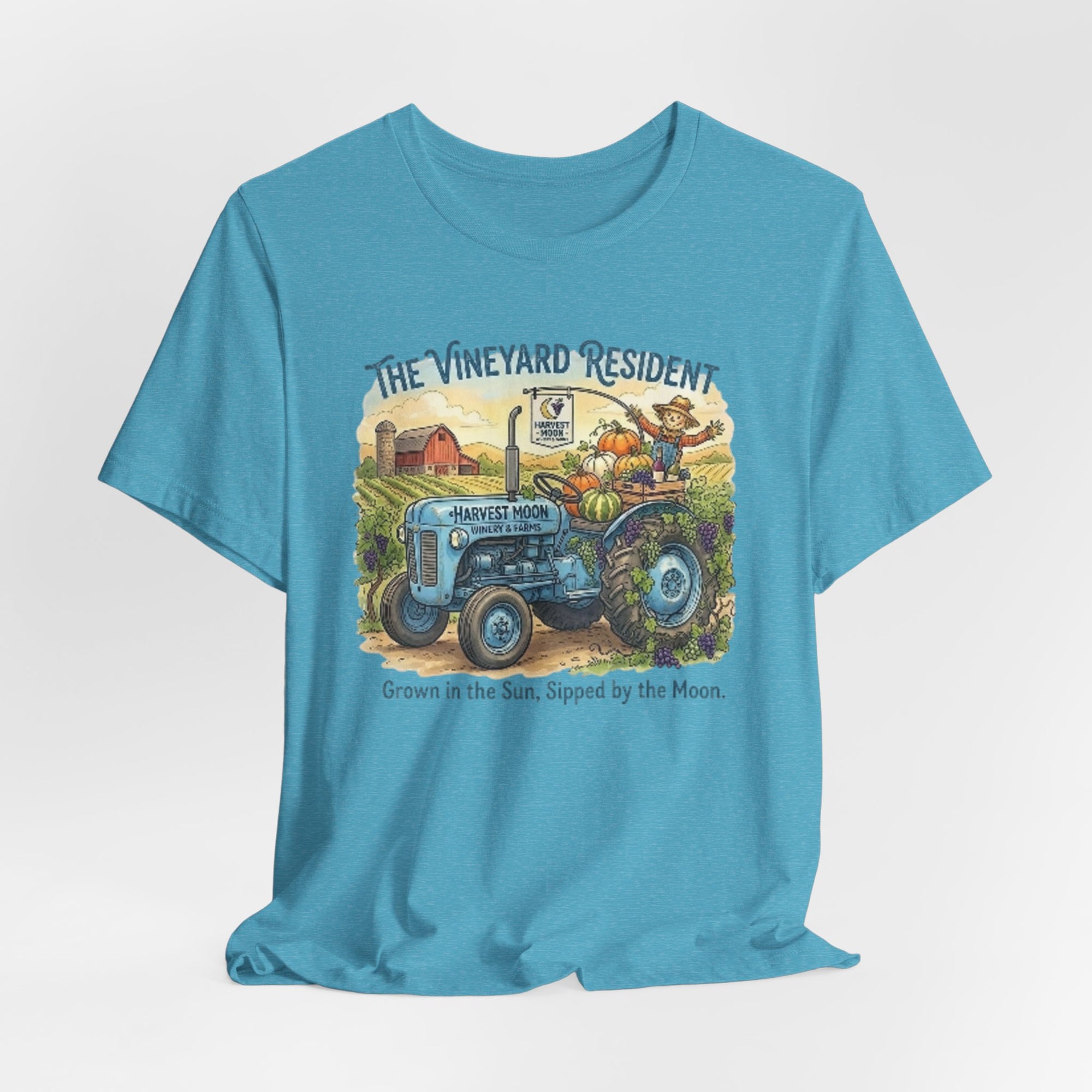 Vineyard Resident Tee — 'Grown in the Sun, Sipped by the Moon' Tractor T-Shirt