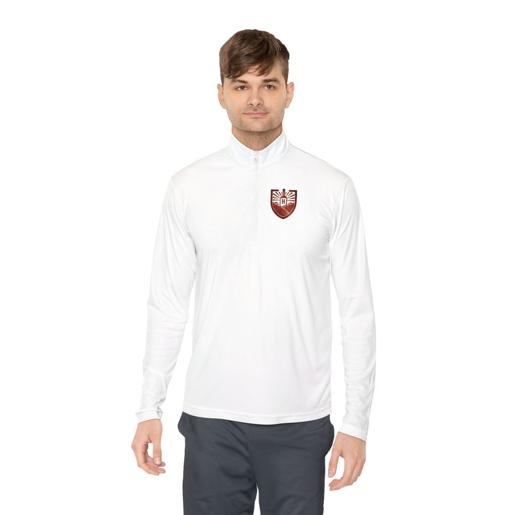 Harvest Moon Winery & Farms Quarter-Zip Pullover — Red Shield Chest Emblem