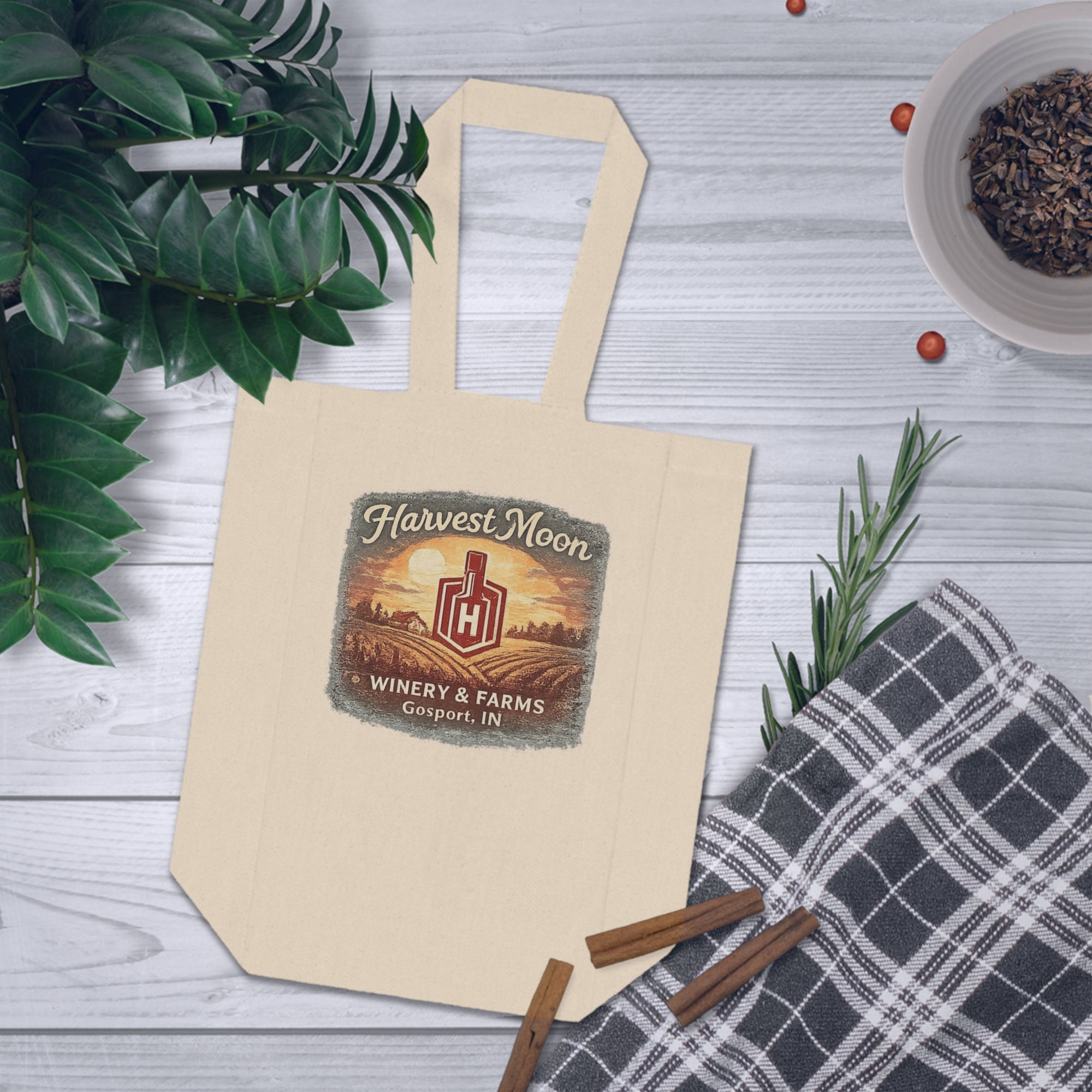 Double Wine Bag — Harvest Moon Winery Picnic Wine Bottle Carrier