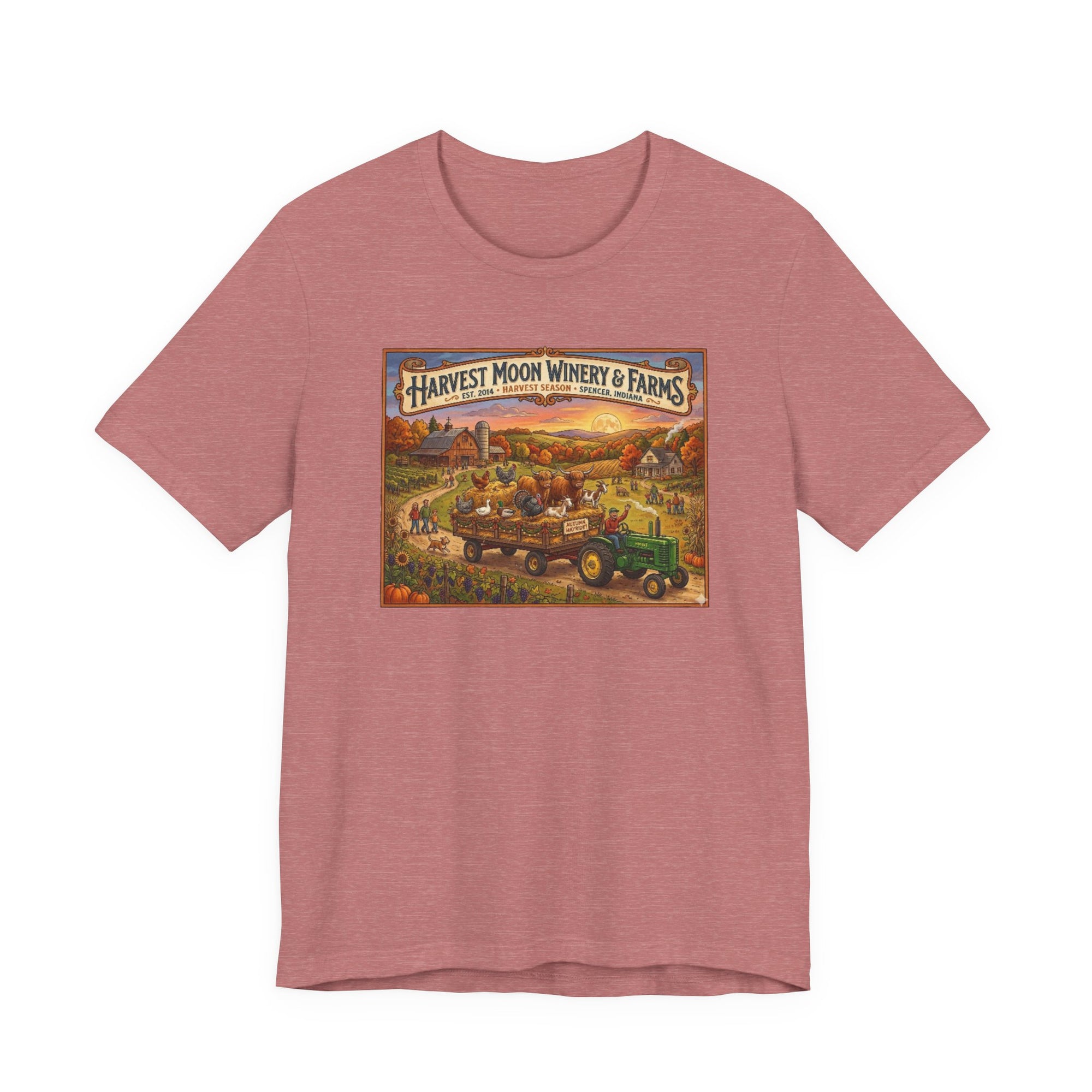 Harvest Season Hay Ride - Harvest Moon Winery & Farms Vintage Farm T-Shirt