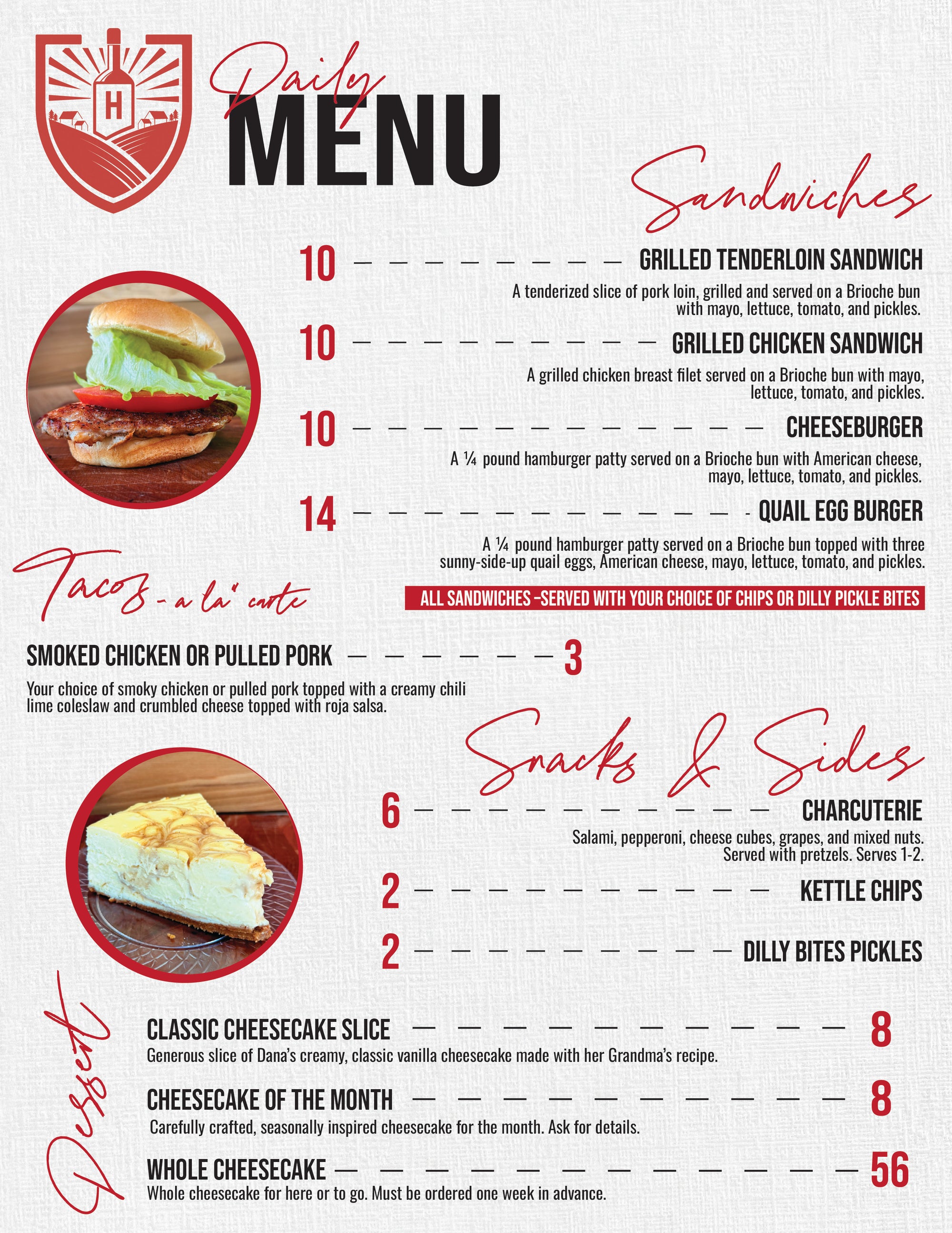 Food menu