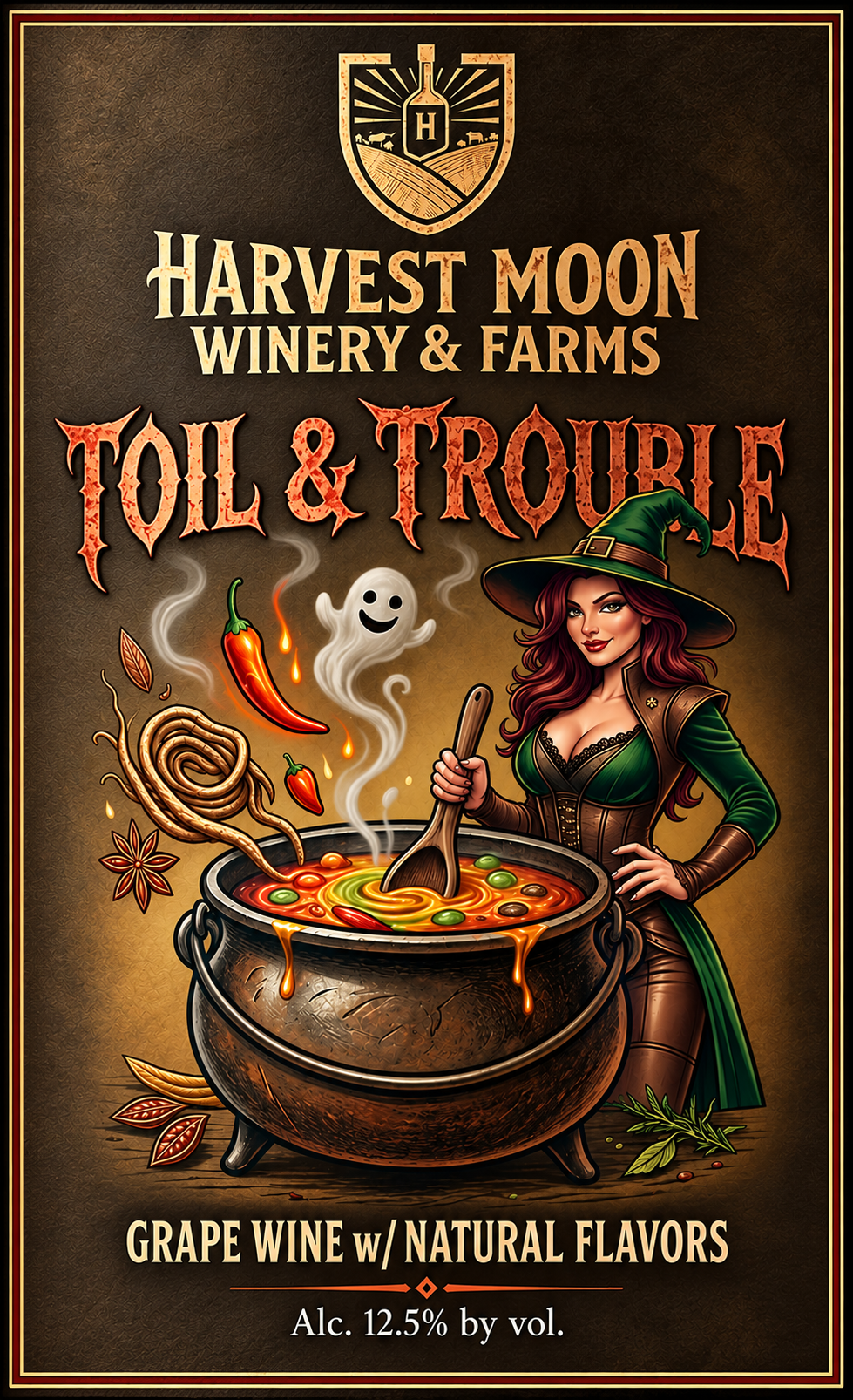 Toil & Trouble Wine Bottle